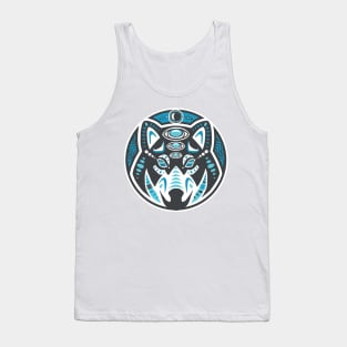 Wolf Shamanic Animal Emblem - Grey Blue Tank Top